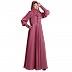 Umbrella abaya in shiny nida fabric- Puce Pink Umbrella abaya in shiny nida fabric- Puce Pink